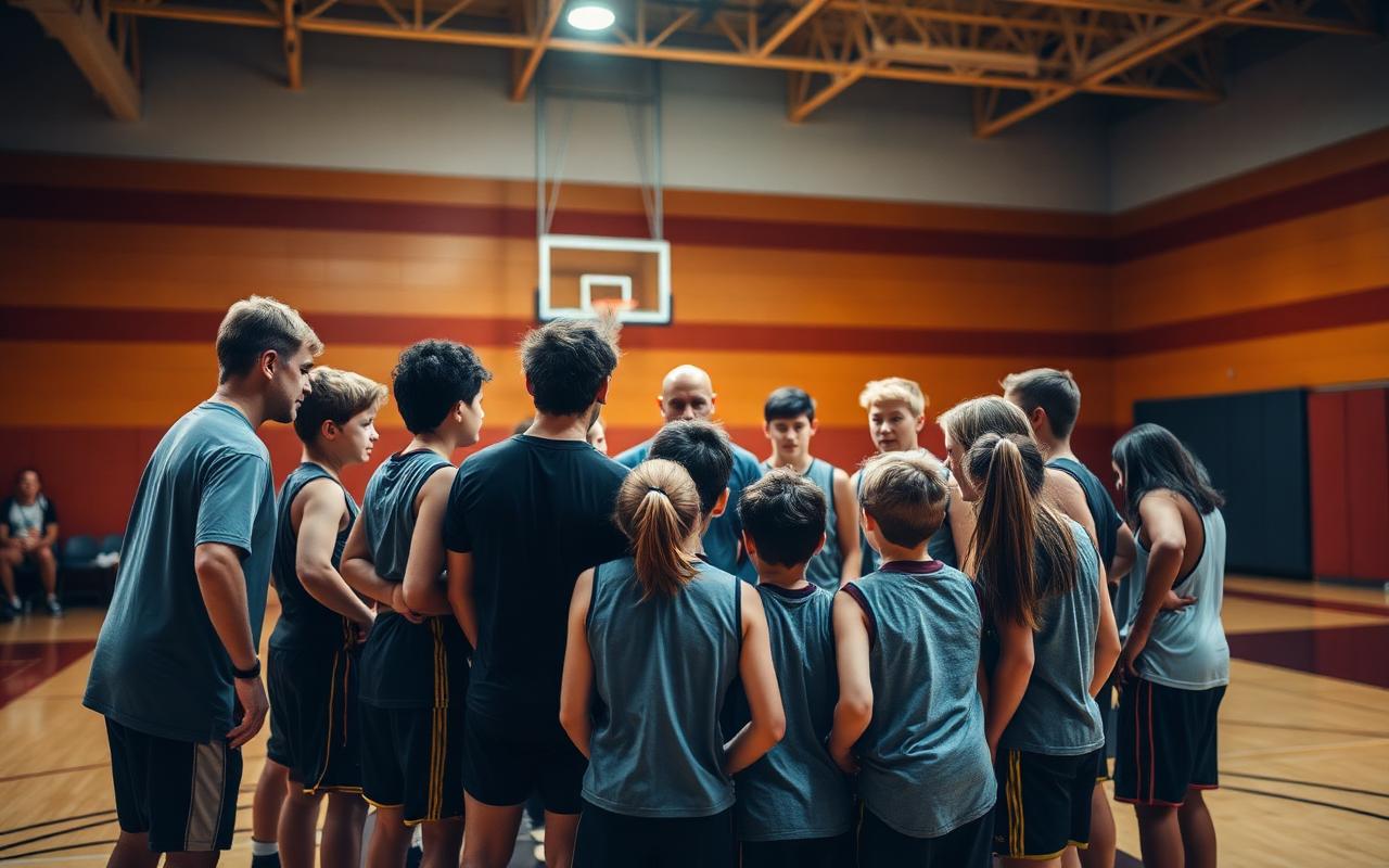 Half-time huddle 🏀